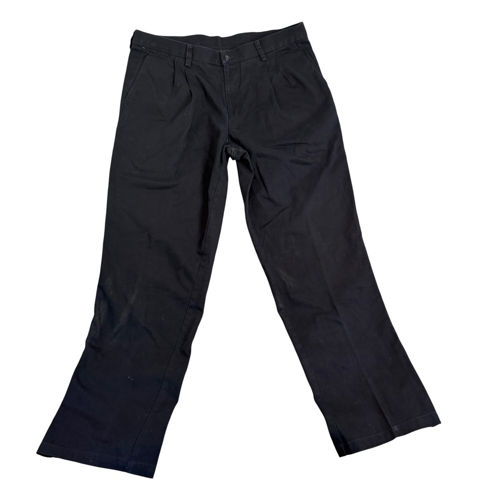 Dockers Mens 38x34 Pleated Classic Fit Navy Blue Cotton Chino Pants 100% Cotton